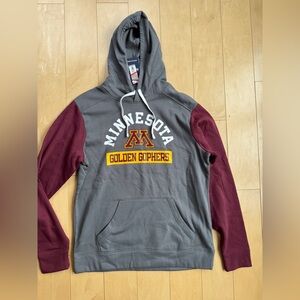 Fanatics Minnesota Golden Gophers Gray/Maroon Hoodie Sweatshirt Men’s Large NWT